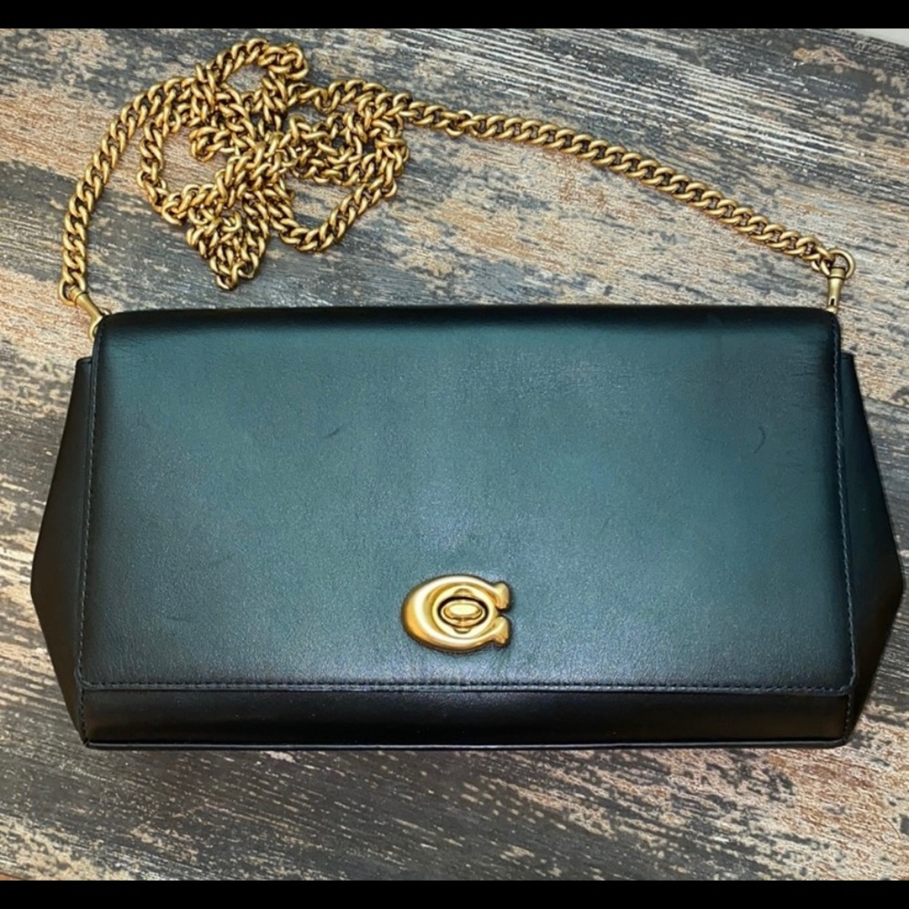 NWOT! COACH Clutch with Gold Chain